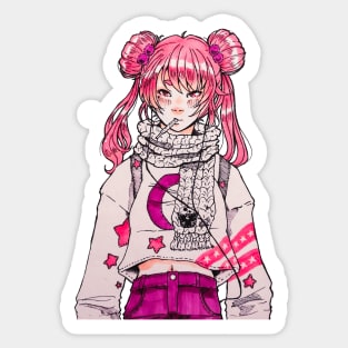 Pink Girl Sticker